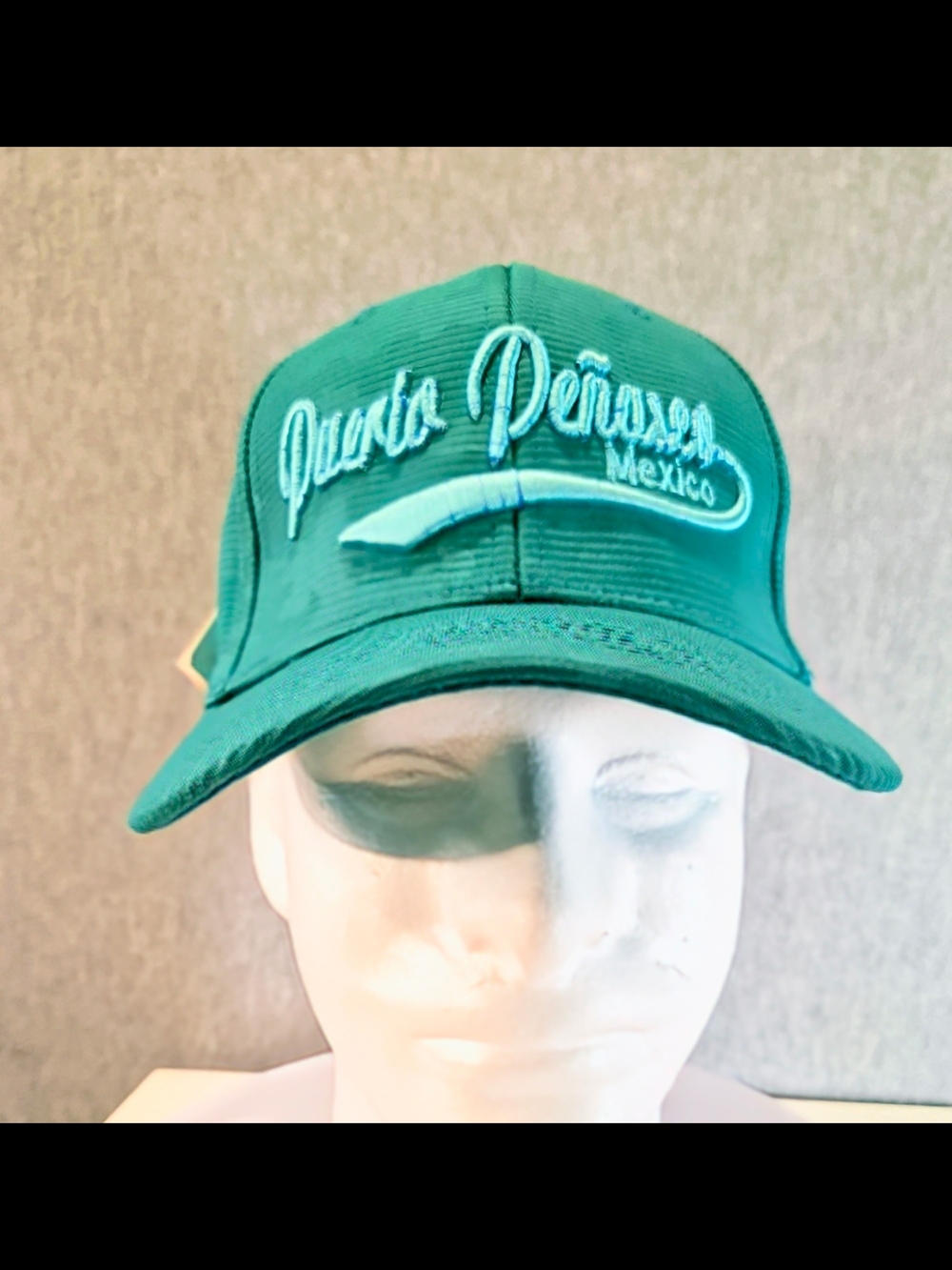 Puerto Peñasco Mexico Green Embroidered Trucker Hat